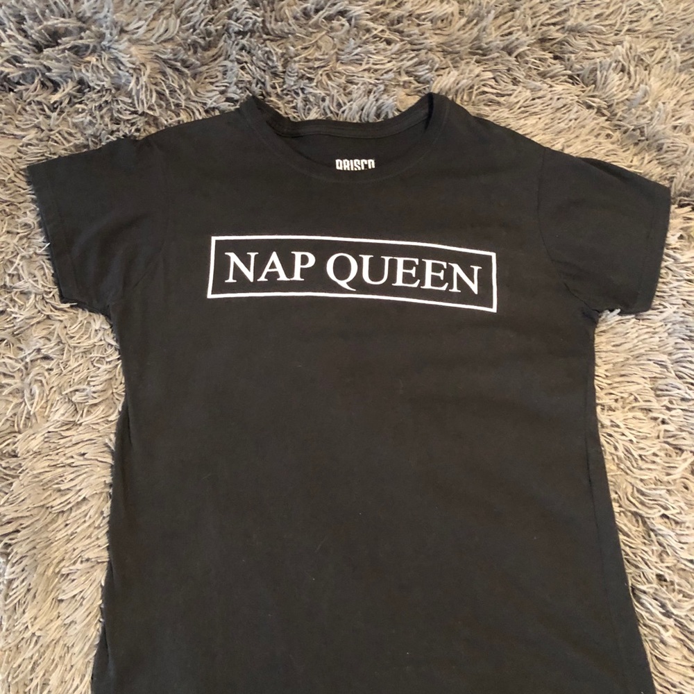 Cute “Nap Queen” Black Tee Size L